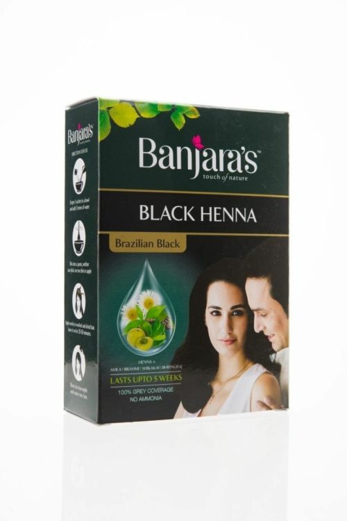 Banjara's Black Henna Brazilian Black  Rich black hair colour 54 gm - No ammonia