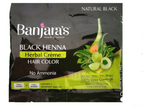 Banjaras Black Henna Herbal Creme Hair Color- For 100% Grey Coverage - No Ammonia